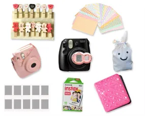 Fujifilm Instant Instax Mini 8 Polaroid Camera Bundle Set - Magenta