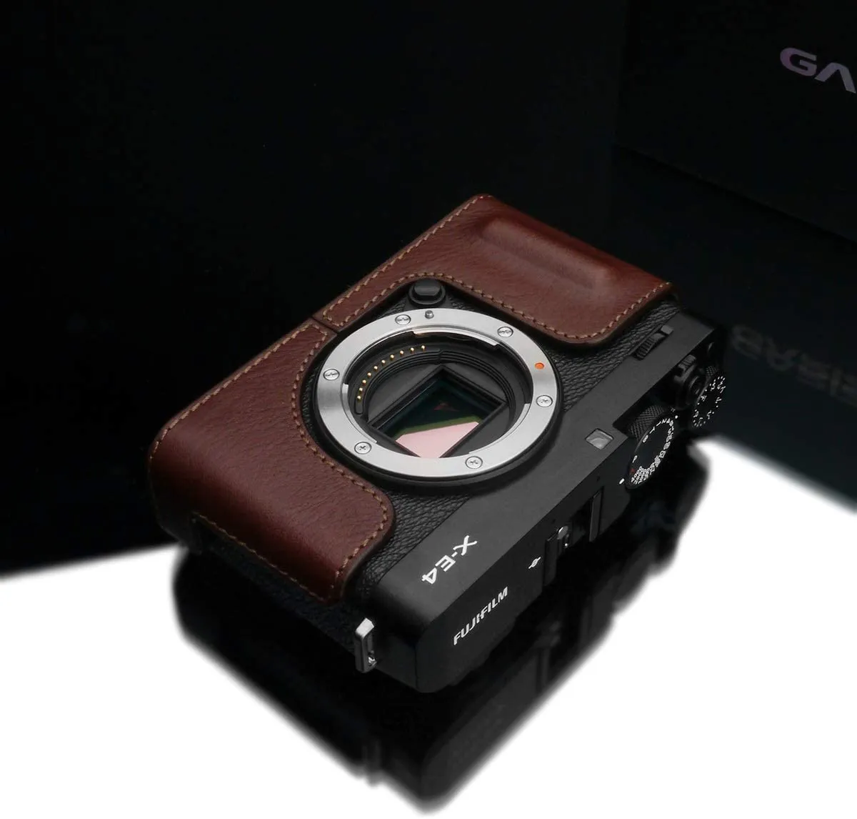 Gariz Brown Leather Camera Half Case HG-XE4BR for Fujifilm XE4, X-E4