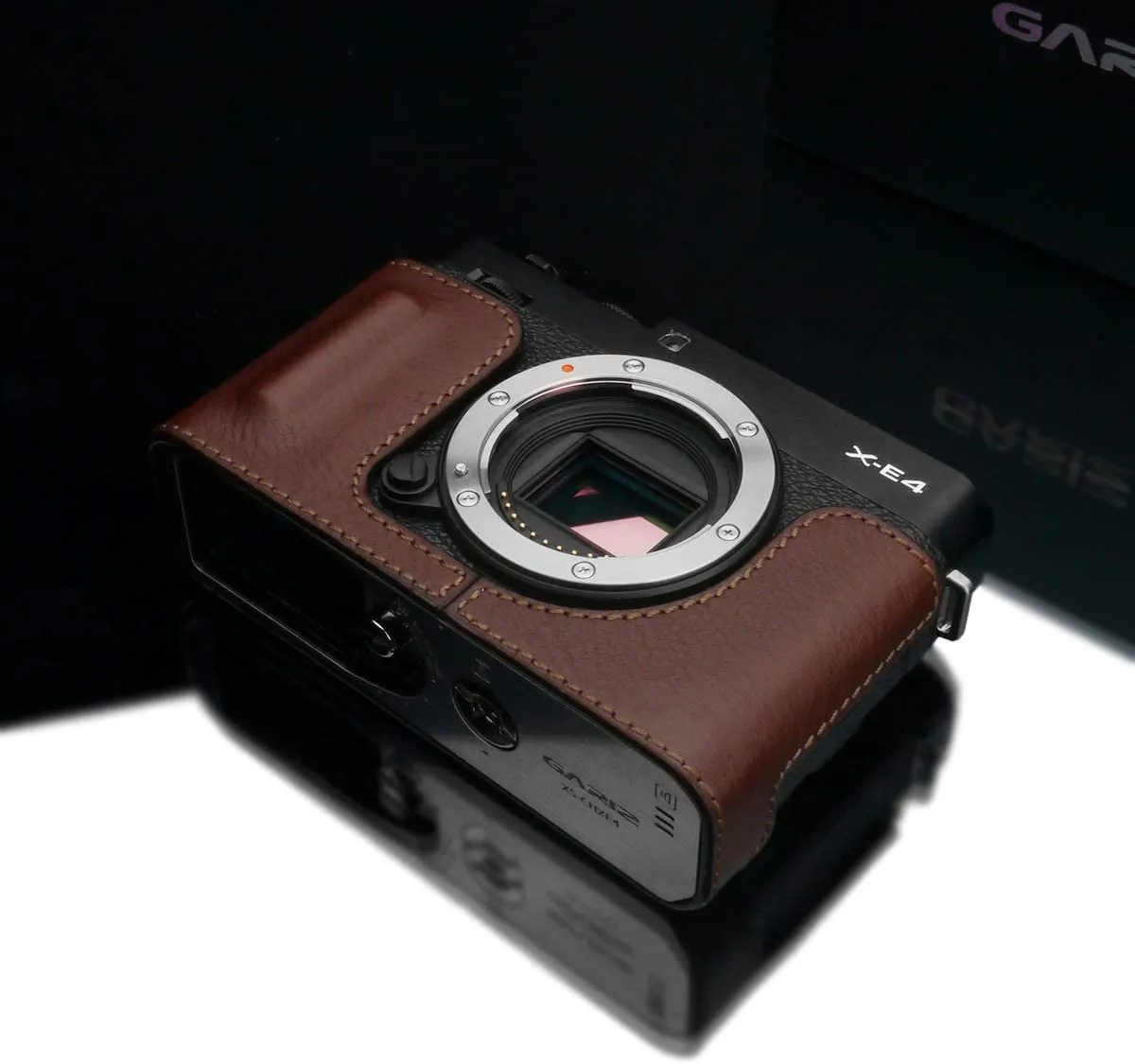 Gariz Brown Leather Camera Half Case HG-XE4BR for Fujifilm XE4, X-E4