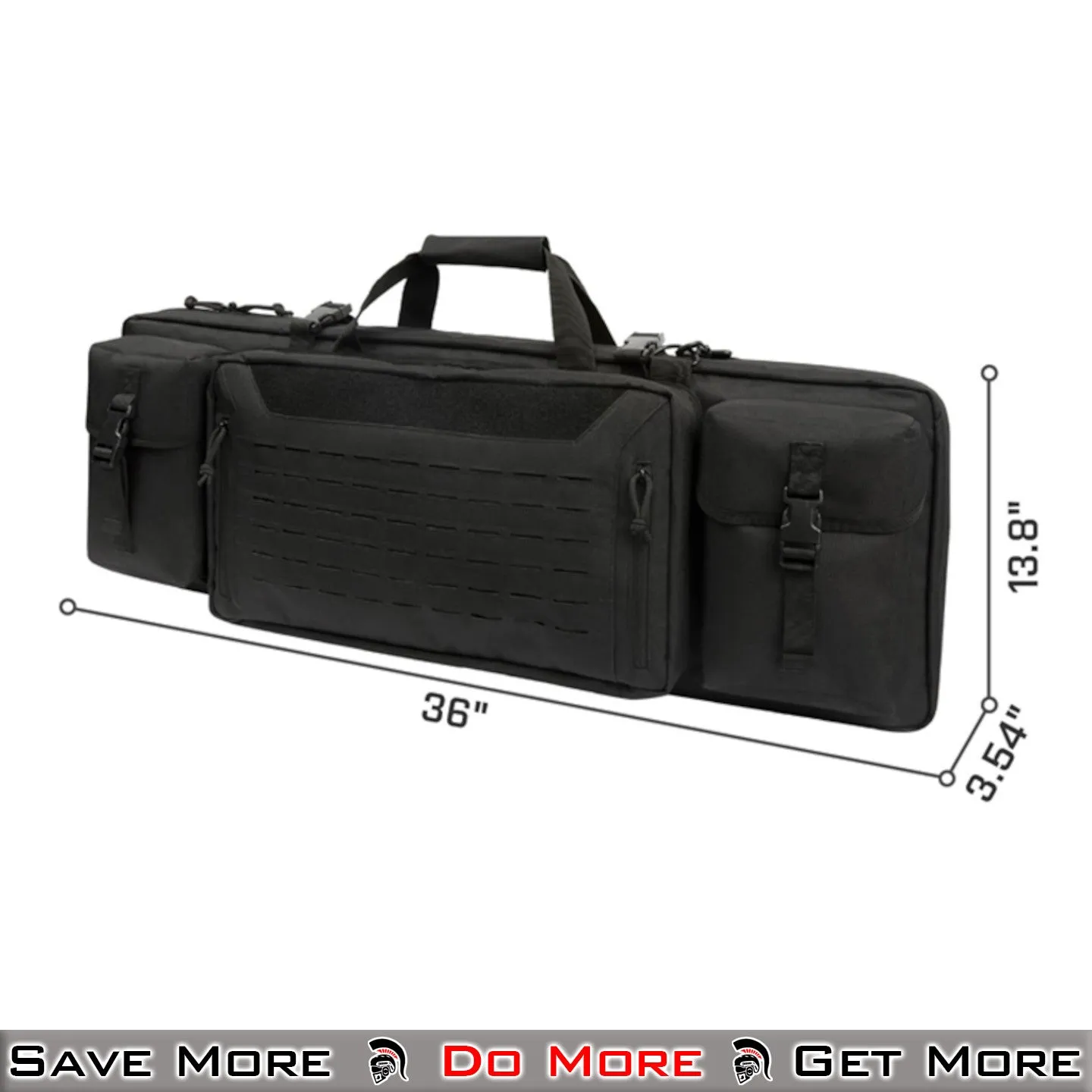 Guawin Laser Cut 42'' Rifle Bag (Black) Tactical MOLLE Bag for Outdoor Use