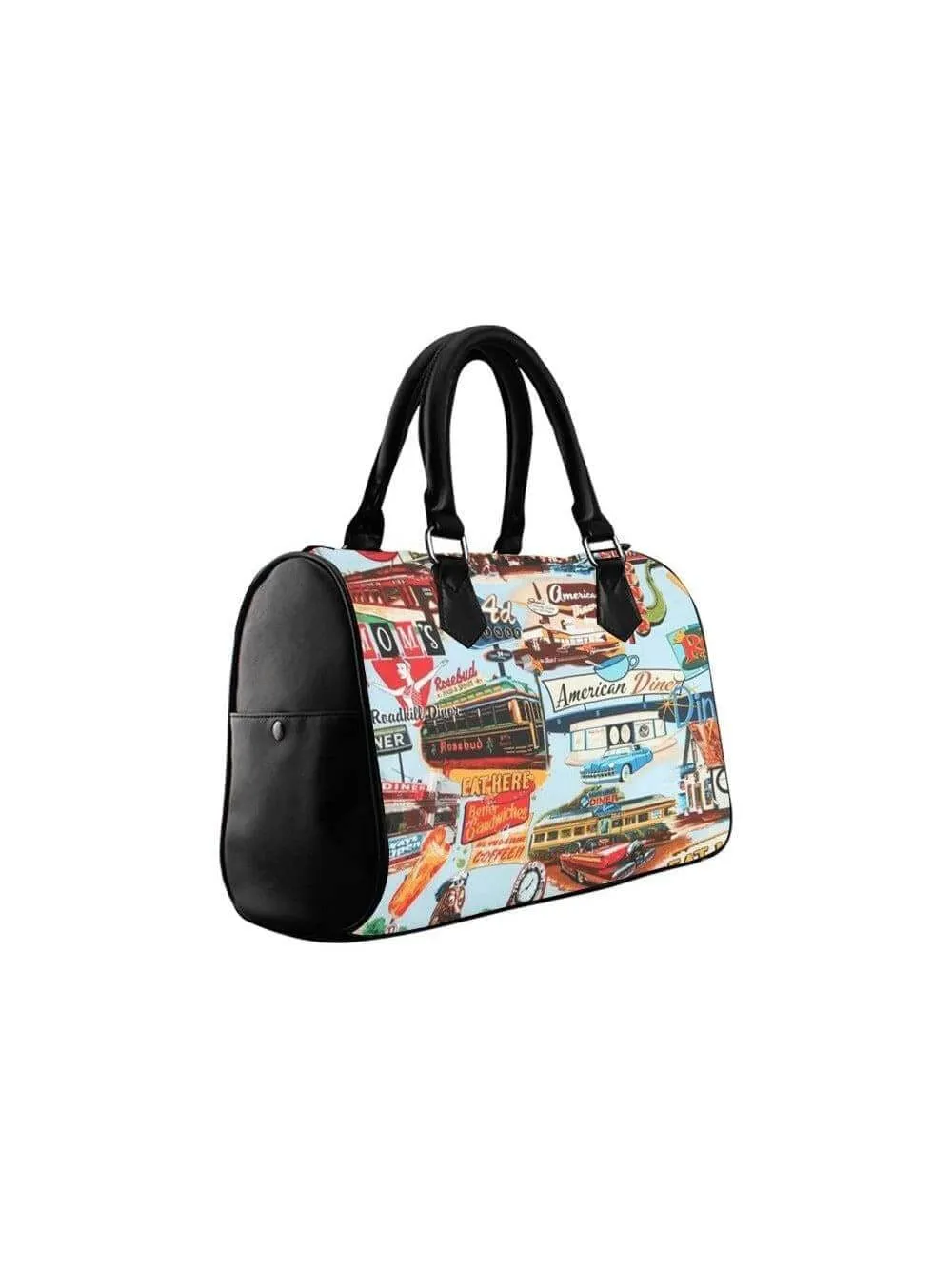 HAPPY DAZE DINER BARREL TYPE HANDBAG