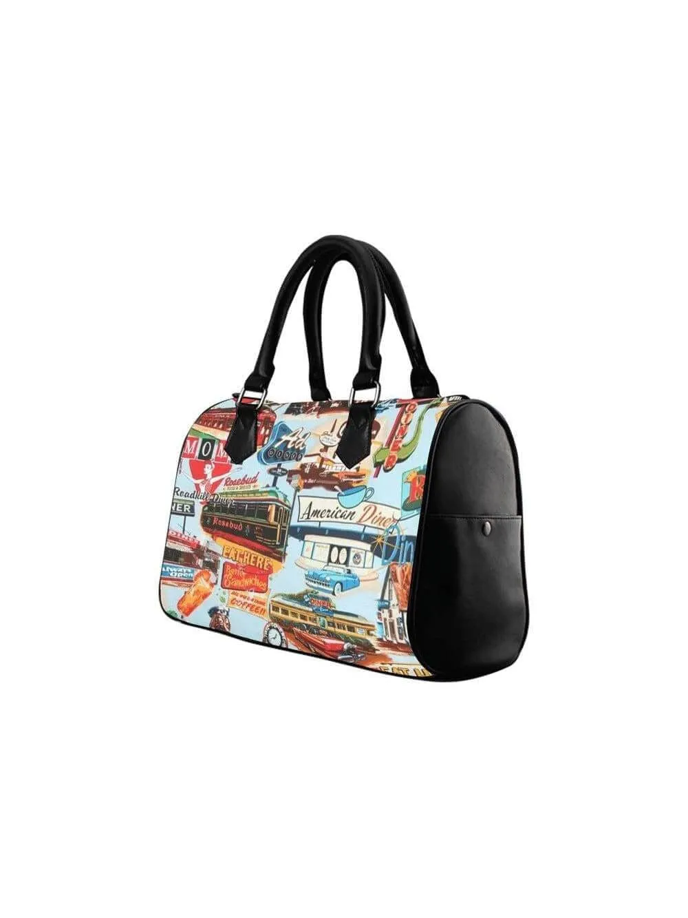 HAPPY DAZE DINER BARREL TYPE HANDBAG