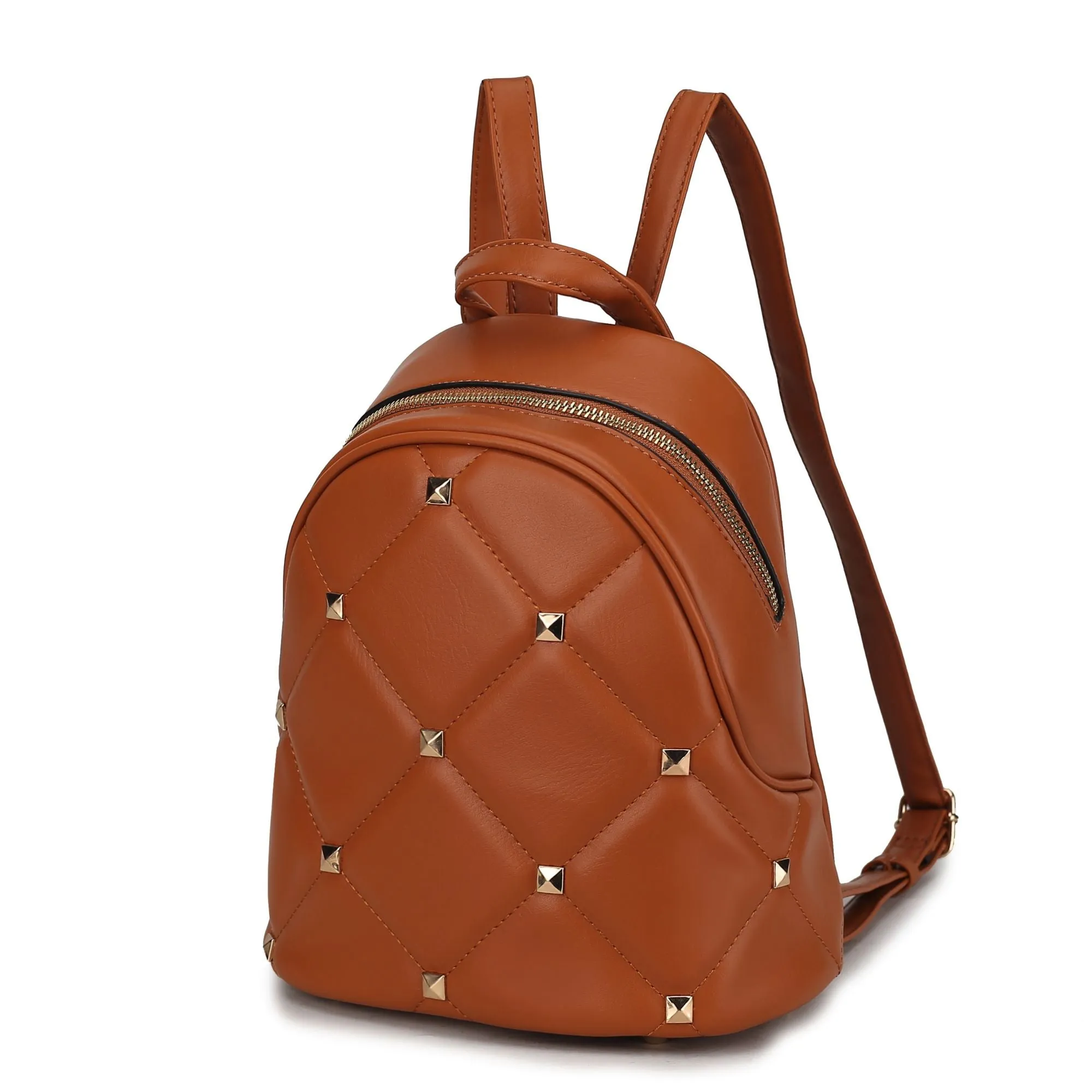 Hayden Quilted Vegan Leather with Studs Women Backpack