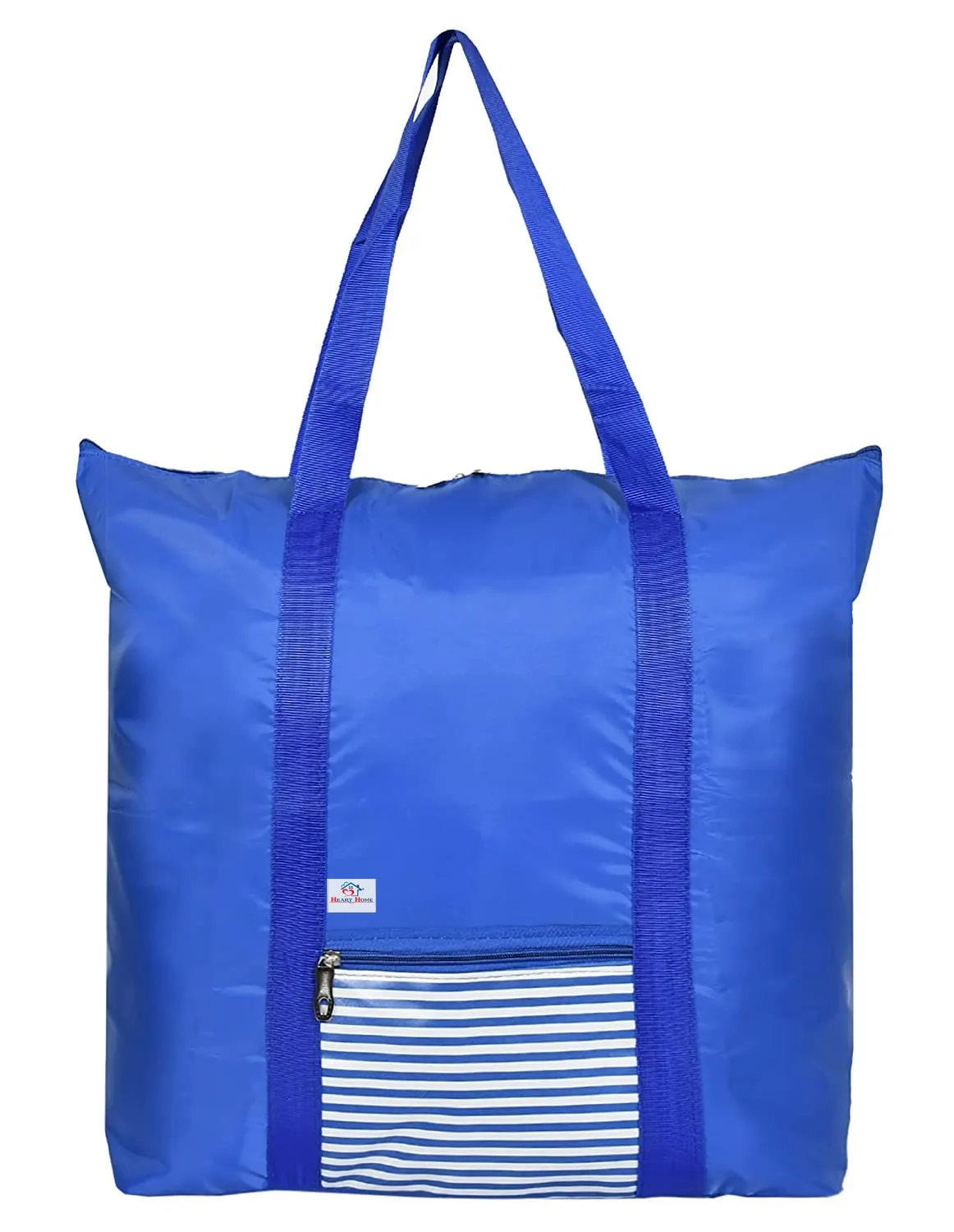 Heart Home Parachute Water Resistant Multi-Purpose Storage Bag With Strong Handle & Bag Cover (Blue)