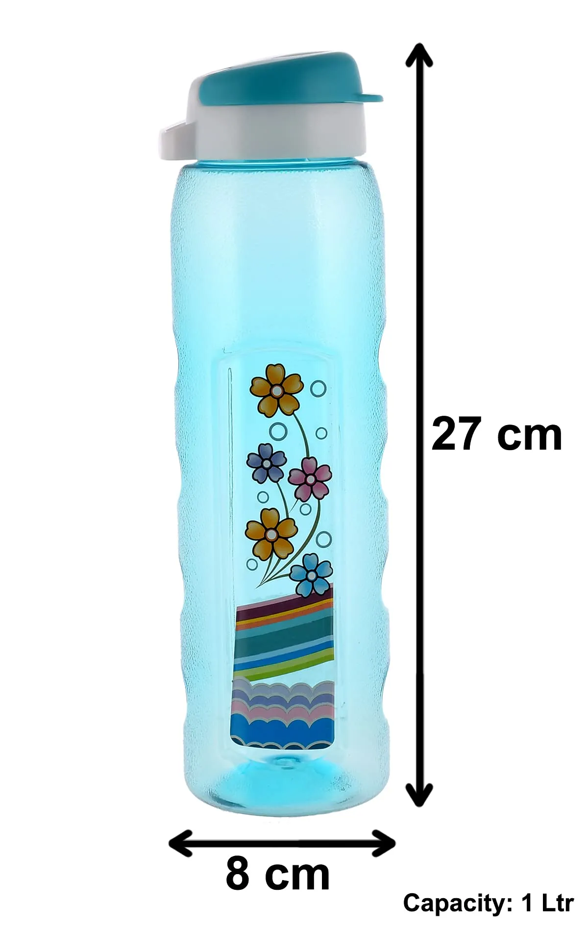 Heart Home Unbreakable BPA & Leak Free Plastic Water Bottle With Sipper- 1 Litre, Pack of 3 (Sky Blue & Green & Black)