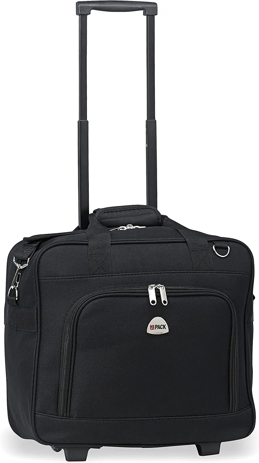 HiPack Suitcase Travel Rolling Duffel 16 inch Black (PRT16 Black)