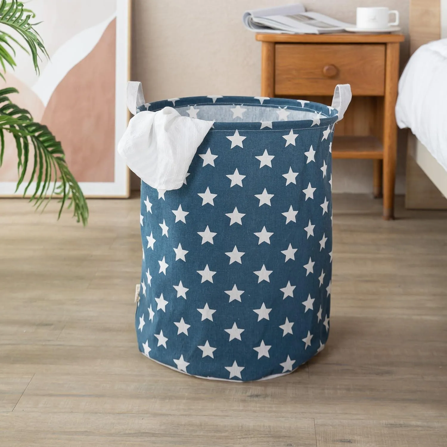 HOKIPO Folding Laundry Basket for Clothes - Large 43 LTR, Blue