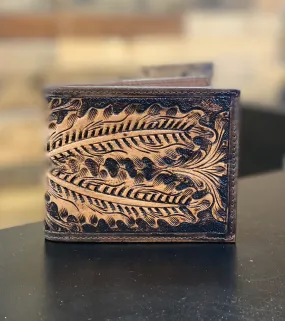 IWR-2B - Ranger Belt Co. Hand Carved Floral & Leaf Leather Wallet