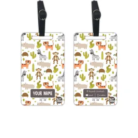 Kids Personalised Suitcase Tags Set of 2 for Travel - Animal