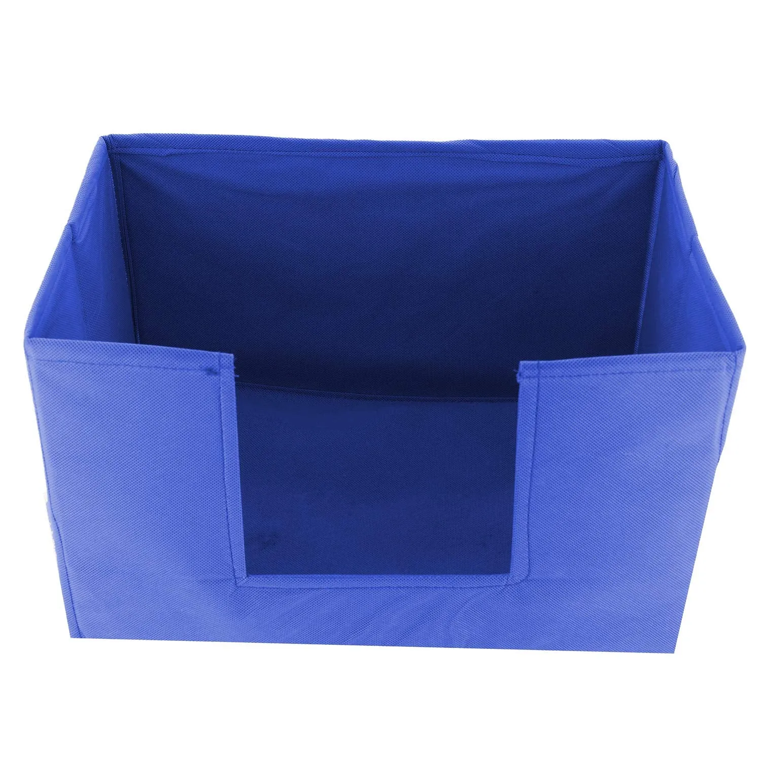 Kuber Industries 4 Pieces Large Capacity Space Saver Closet, Stackable and Foldable Saree, Clothes Storage Bag, Non-Woven Rectangle Cloth Saree Stacker Wardrobe Organizer (Royal Blue) CTKTC134603