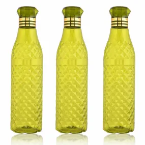 Kuber Industries Water Bottle | Plastic Water Bottle for Fridge | Water Bottle for Kitchen | Ideal for Restaurant | Water Bottle for Refrigerator | Crystal Bingo Bottle | 1 LTR | Pack of 3 | Green