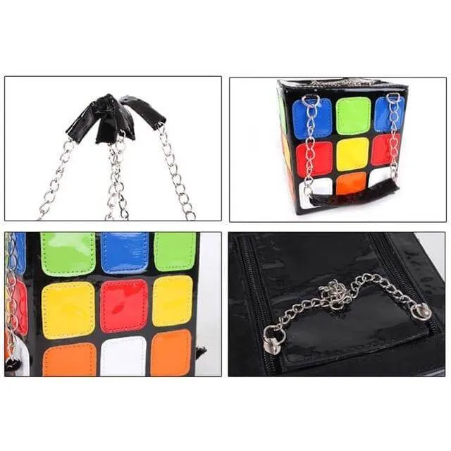 Leather Durable Cube Handbag