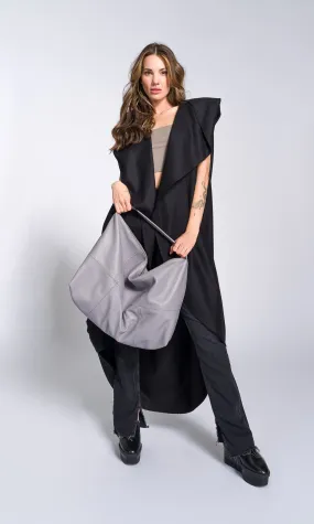 Leather Square Hobo Bag