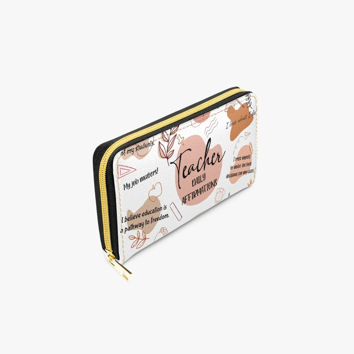 Long Type Zipper Purse, Teacher Affirmations, awd-502