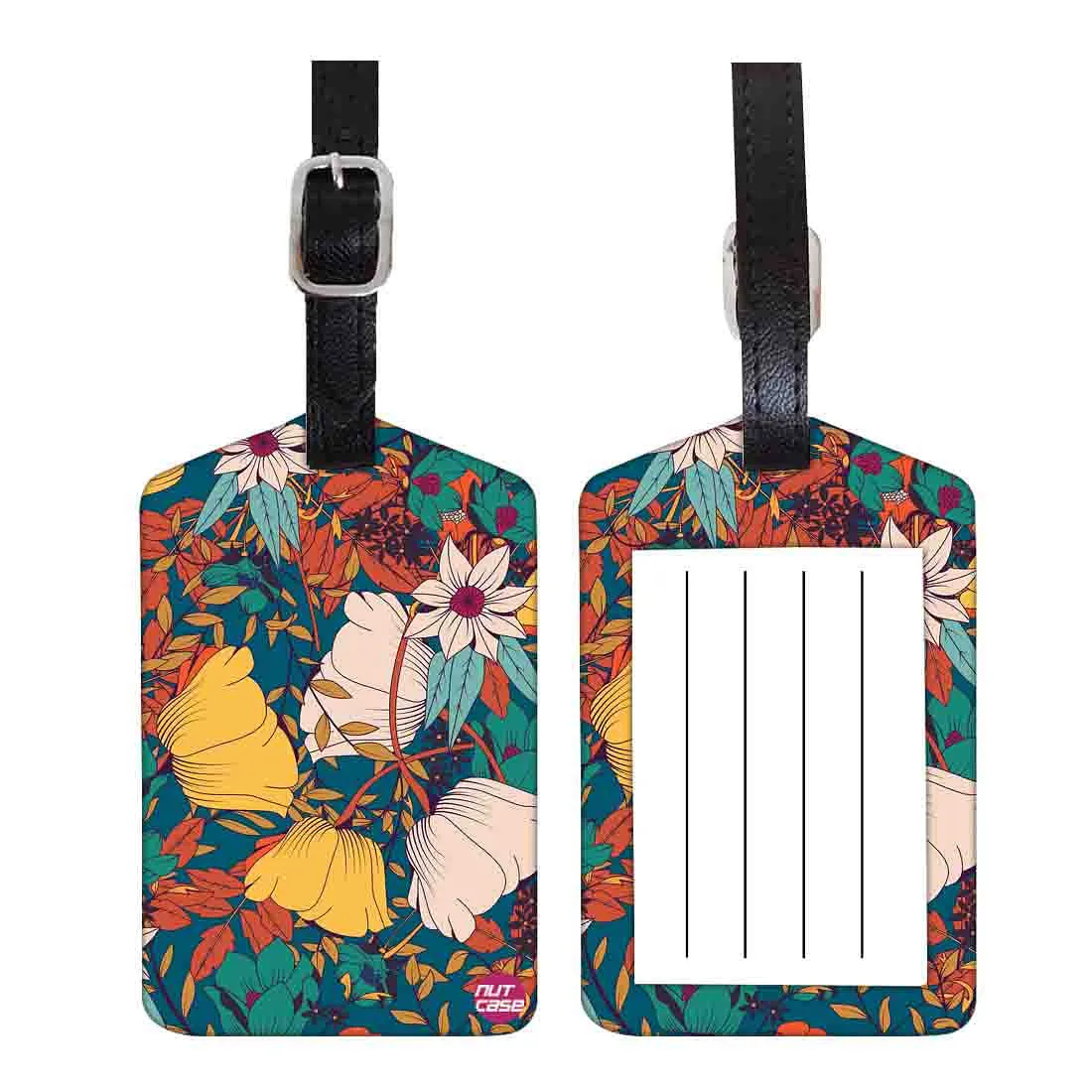 Luggage Tags Set Of 2 -  Rust Flowers