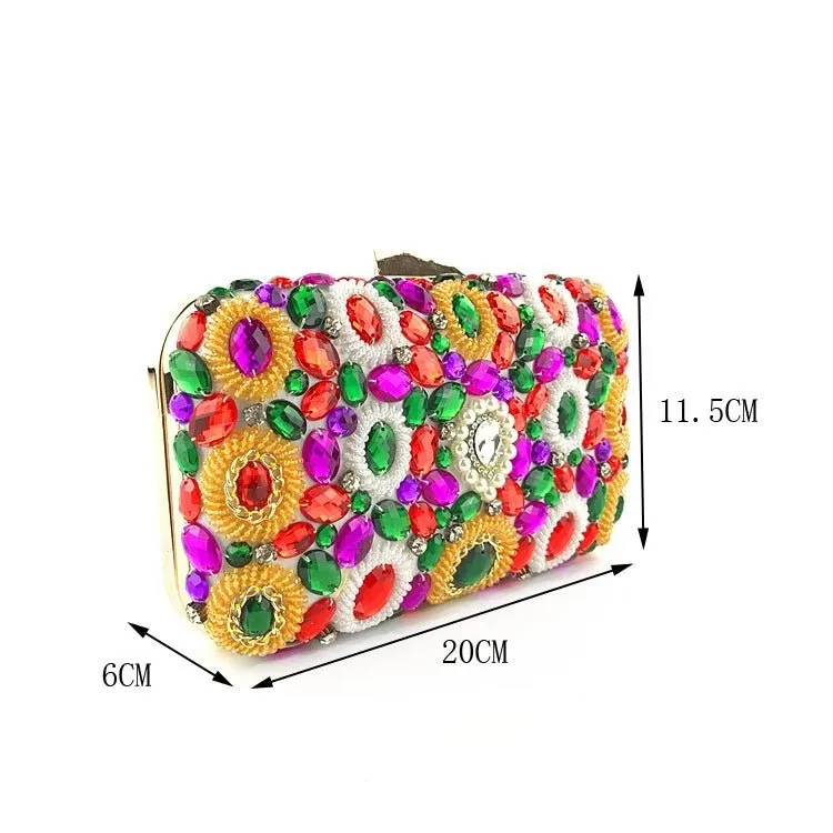 Luxy Moon Big Rhinestone Beaded Women Evening Clutch Purse Ladies Handbags