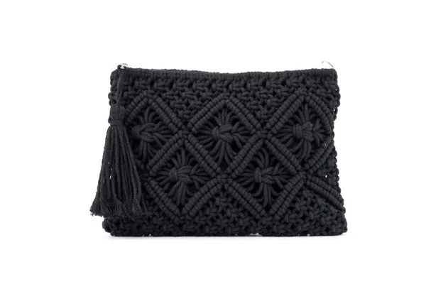 Macrame Tassel Clutch in 2 Colors