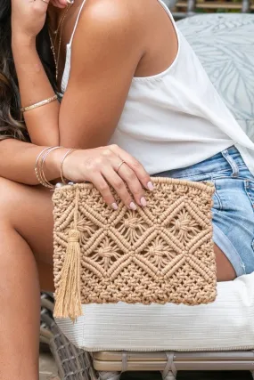 Macrame Tassel Clutch in 2 Colors