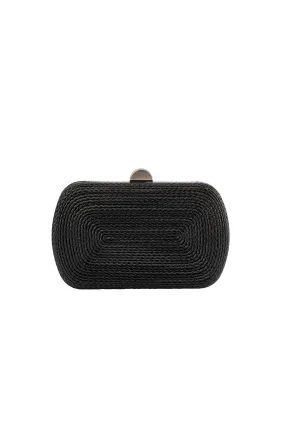 MARTINA COILED ROPE CLUTCH IN BLACK