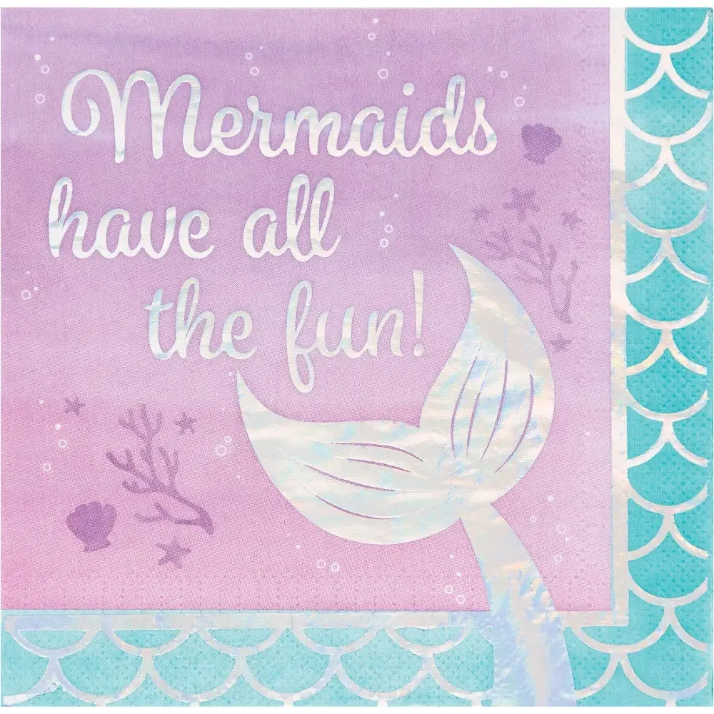 Mermaid Shine All the Fun Napkins - Lunch 16 Pkt