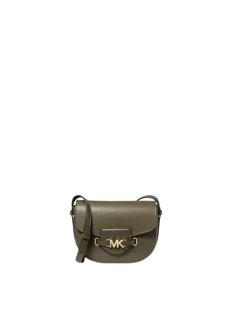 Michael Kors Reed Small Logo Crossbody Bag Pebbled Leather In Olive 35F3G6RC1T