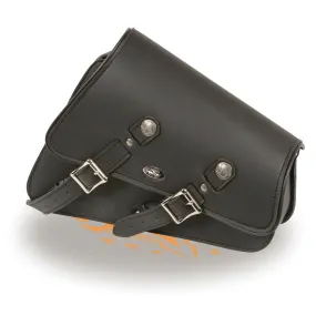 Milwaukee Leather SH639 Black Right Side Heavily Slanted PVC Swing Arm Bag with Buffalo Snaps