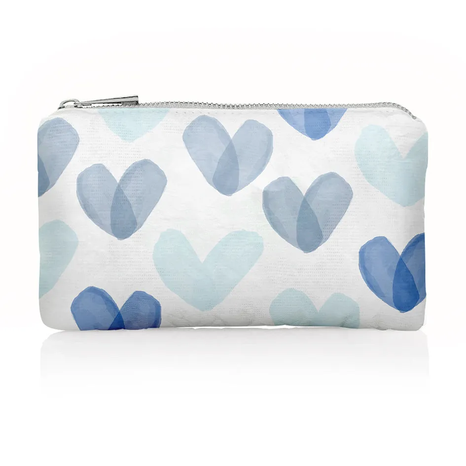 Mini Zipper Pouch - "Language of Love" in Shades of Blue