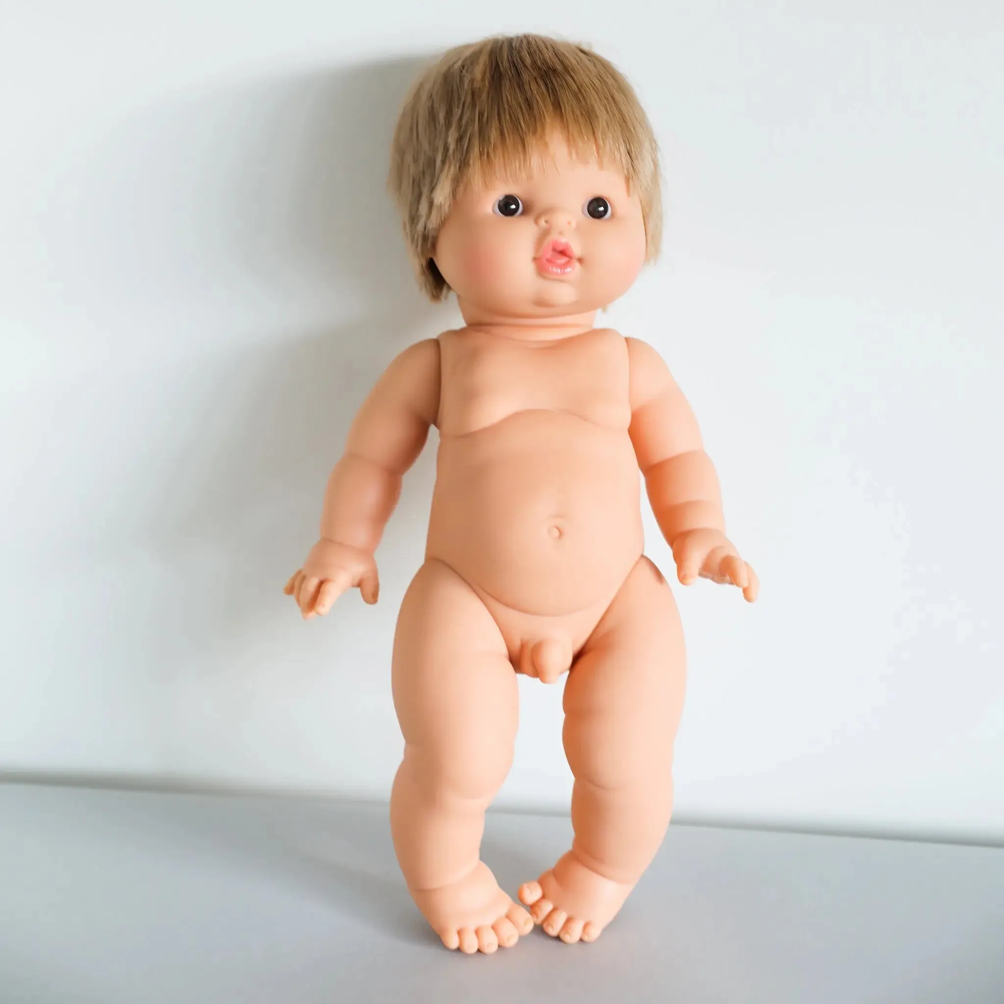 Minikane Baby Doll(34cm) — Achille with Chestnut Vintage Suitcase