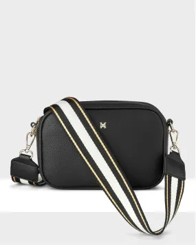 Monica Camera Crossbody Bag   Metallic Stripe Bag Strap