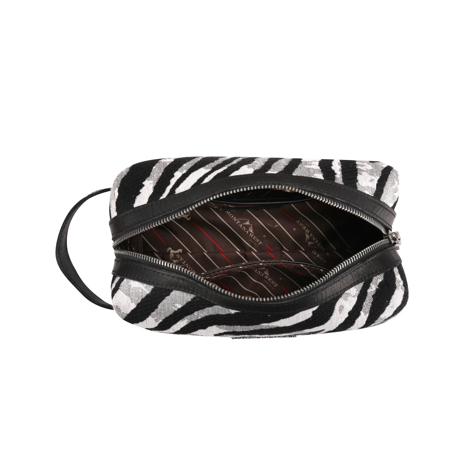 MW1180-190 Montana West Zebra Pattern Print Multi Purpose/Travel Pouch