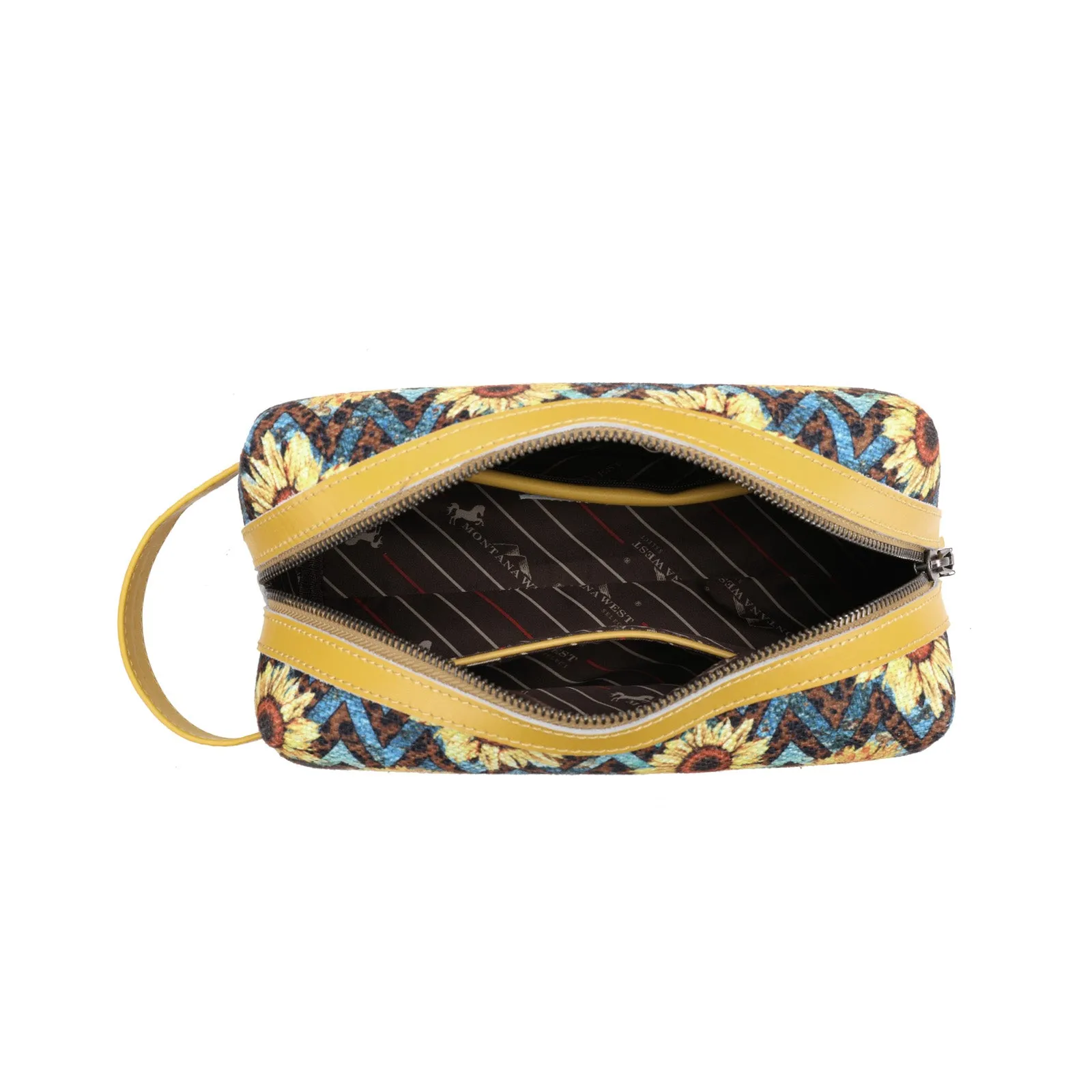 MW1193-190 Montana West Leopard Sunflower Multi Purpose/Travel Pouch