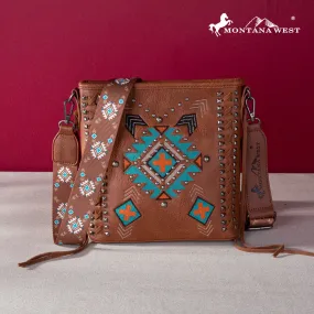 MW1248G-9360  Montana West Embroidered Aztec Collection Concealed Carry Crossbody