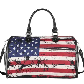 MW933-5110 Montana West American Flag Canvas Weekender Bag