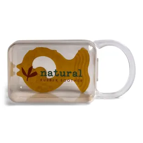 Natural rubber teether in reusable case