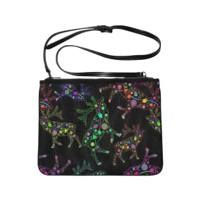 Neon Floral Elks Slim Clutch Bag