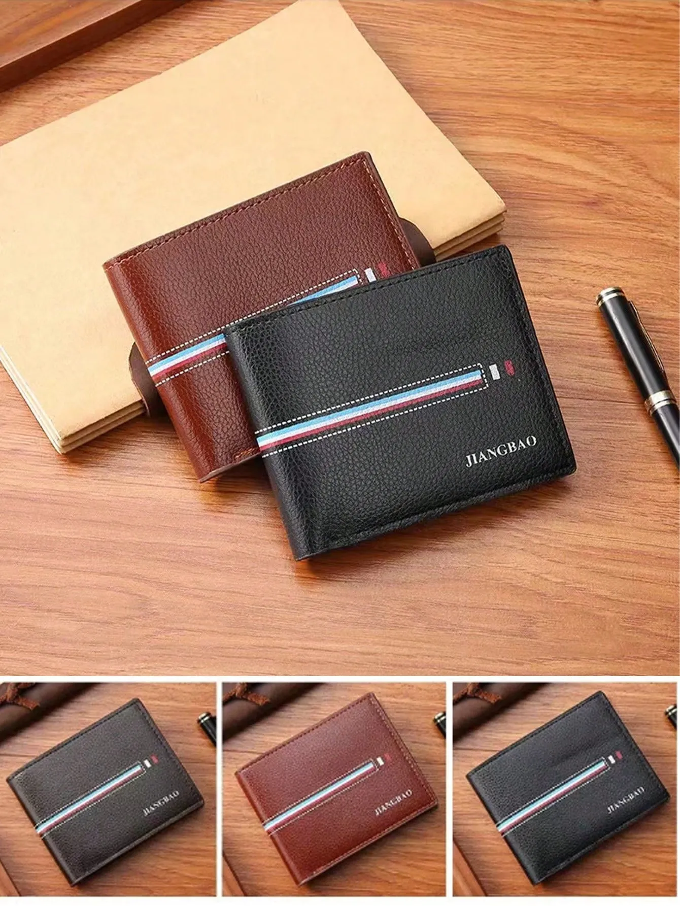 New Style Men's Wallet & Card Holder With Money Clip, Id Photo Frame And Multiple Card Slots, Fashion Casual Money Clip For Youth Male, Ultrathin Soft PU Leather Wallet Card Organizer Men's Business Casual Pu Leather Short Wallet