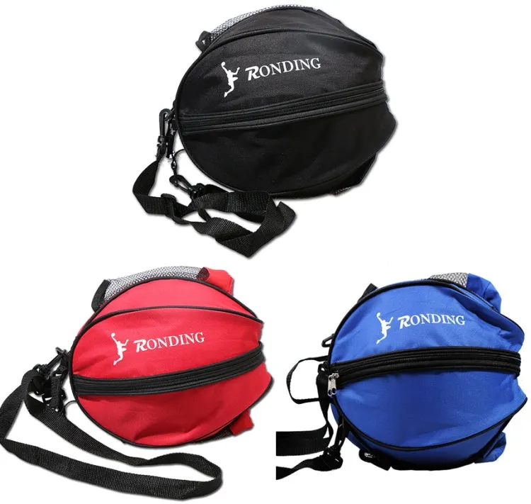 One-shoulder Two-way Opening Zipper Basketball Volleyball Football Bag Sports Ball Bag(Blue)