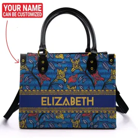 Personalized Ankara Pattern Leather Handbag