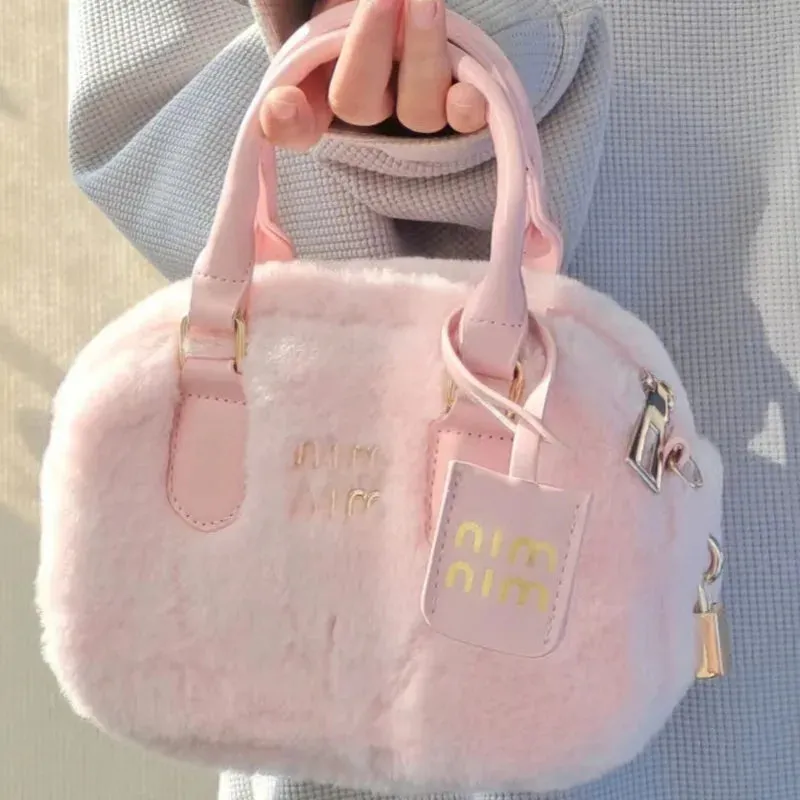 Pink Plush Fashion Handbag