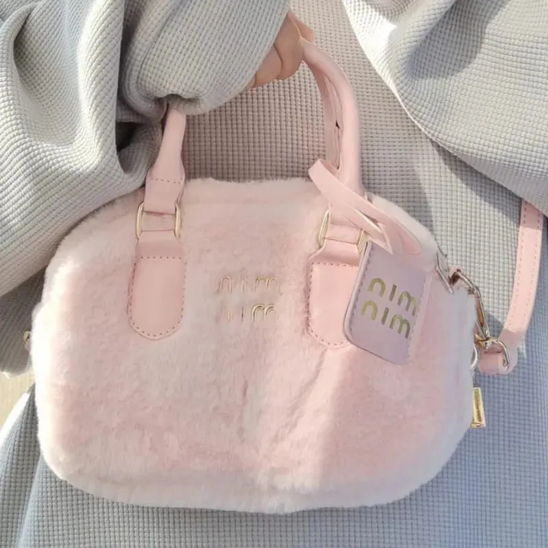 Pink Plush Fashion Handbag