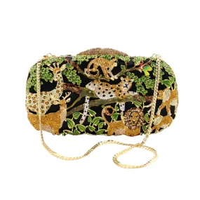 Pre Order:  Animal Forest Hollow Metal Crystal Handbag