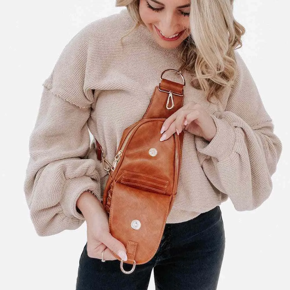 Pretty Simple | Waverly Woven Sling Bag (Free Strap Extender!): Cream