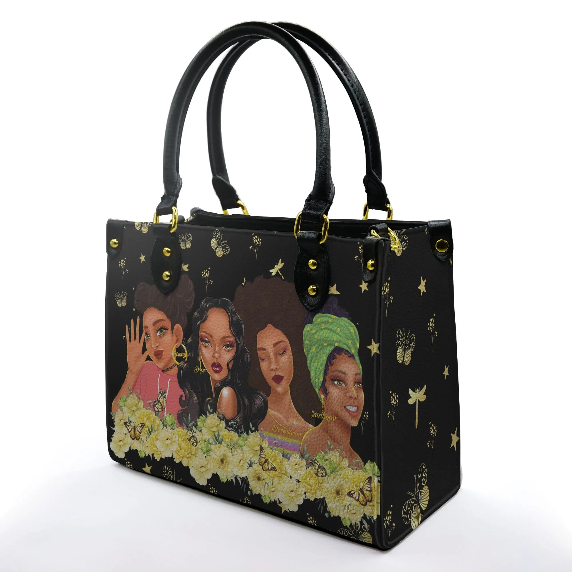 Proud Black Girl Leather Handbag