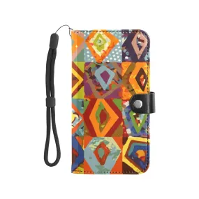 Quilt Patch Flip Leather Purse for Mobile Phone