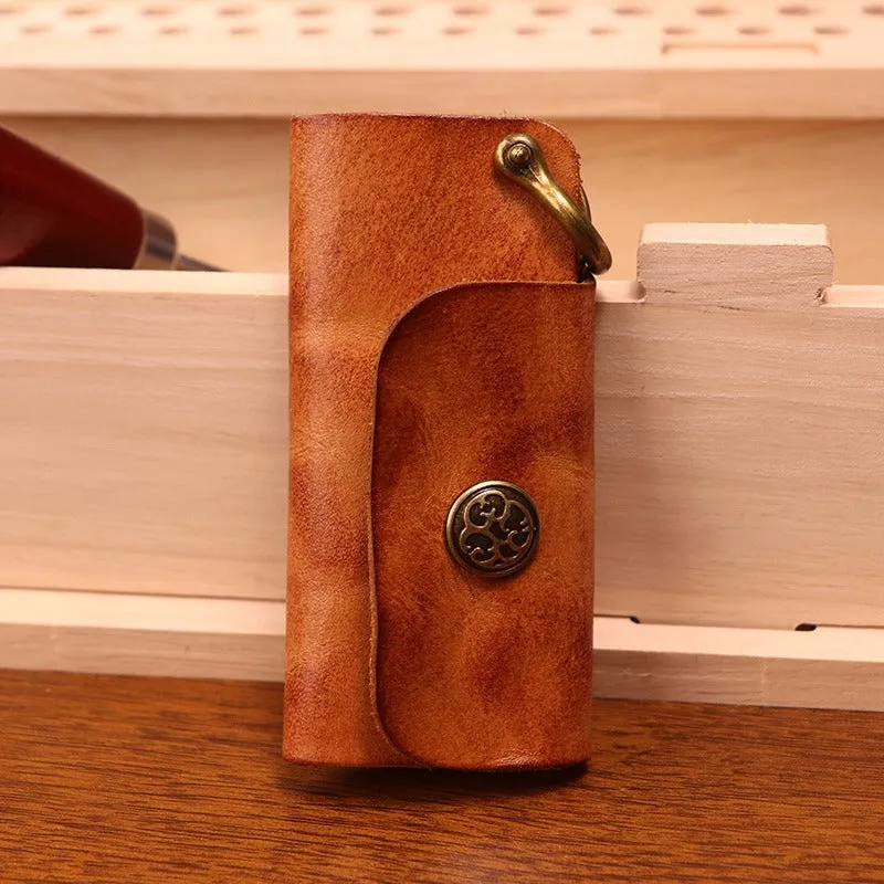 Retro Handmade Leather Small Coin Holder Key Wallet