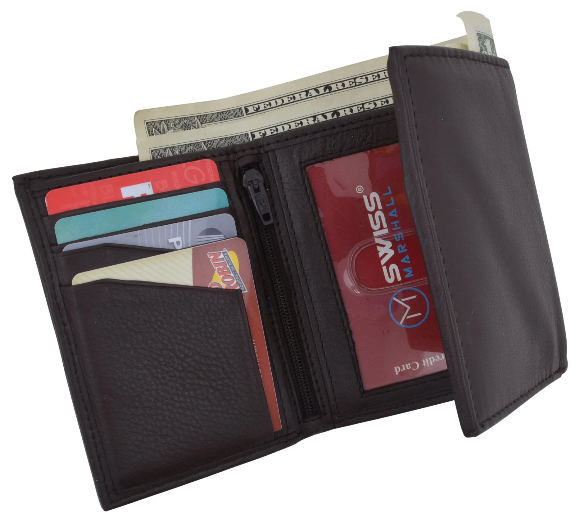 RFID Tested Men's Credit Card ID Holder Trifold Premium Leather Wallet RFIDCN580