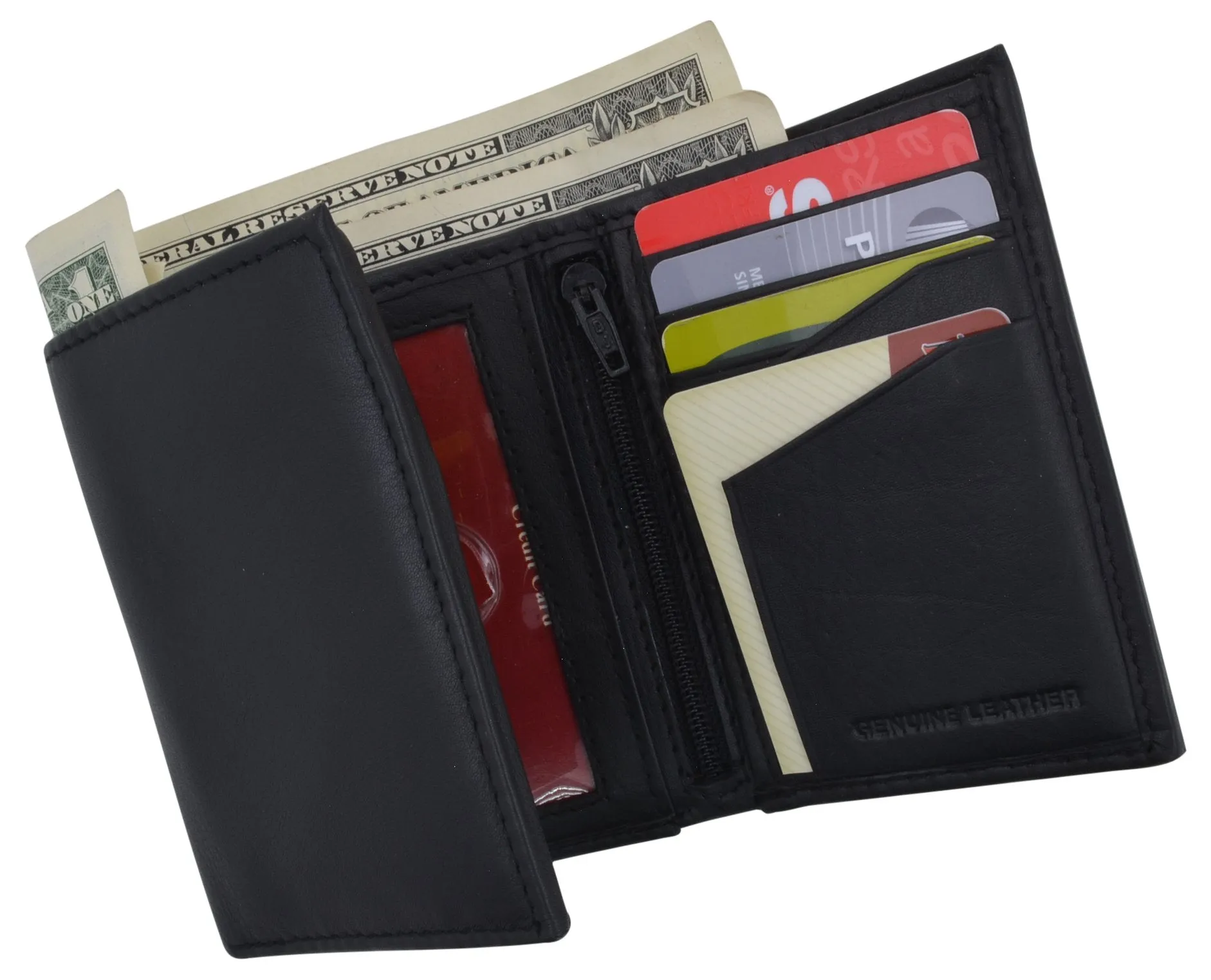 RFID Tested Men's Credit Card ID Holder Trifold Premium Leather Wallet RFIDCN580