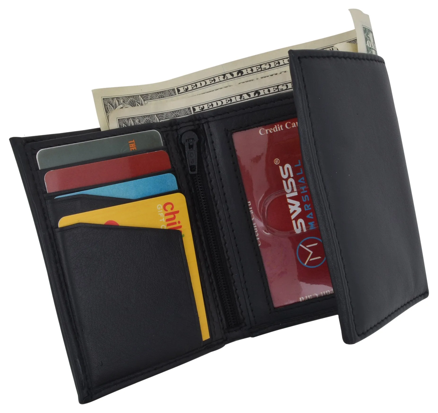 RFID Tested Men's Credit Card ID Holder Trifold Premium Leather Wallet RFIDCN580