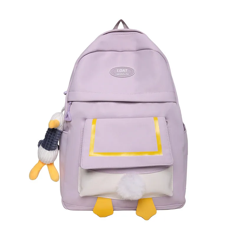 Spring New Junior High School the Campus of Middle School Cute Series Classic Duck Butt Fashion Design Student Backpack