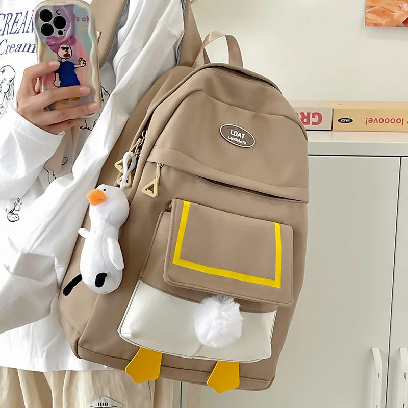 Spring New Junior High School the Campus of Middle School Cute Series Classic Duck Butt Fashion Design Student Backpack